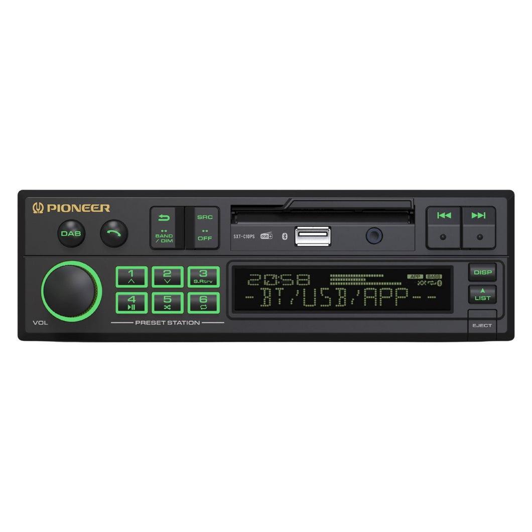 Pioneer SXT-C10PS - Retro Tape Deck Style Bluetooth DAB+ USB Aux Tuner Car Stereo